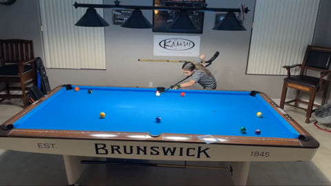Savannah playing on a Brunswick Billiards Gold Crown I